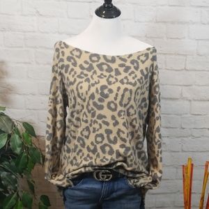 Leopard off shoulder super soft/squishy top